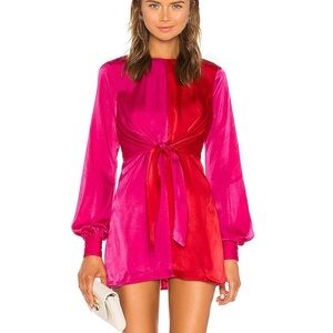 Revolve House of Harlow 1960 Tie Front Satin Dress